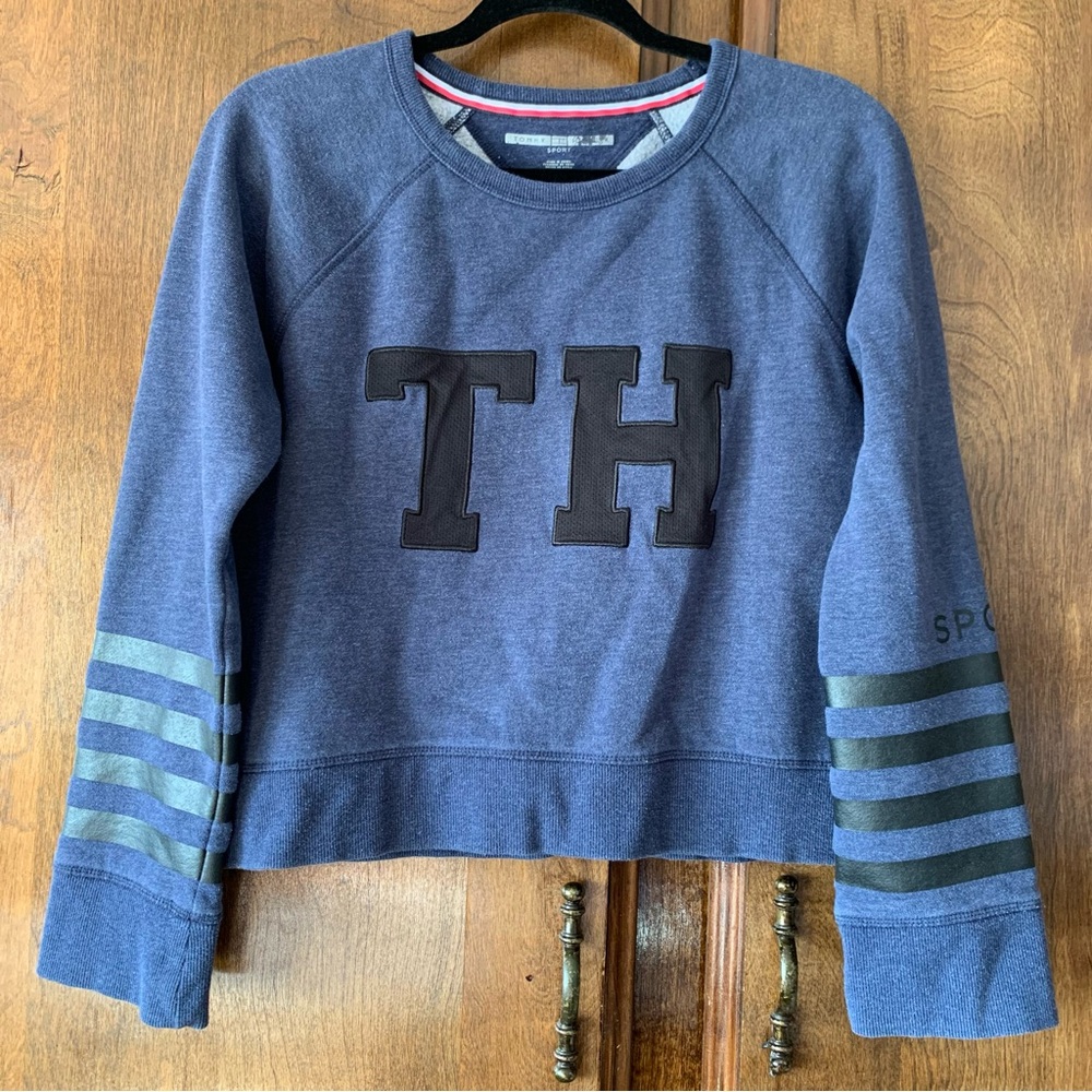 Tommy Hilfiger Sport Blue Crewneck Sweatshirt with TH Patch